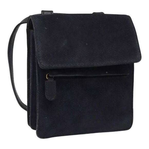 GUCCI Shoulder Bag Suede Navy Auth - Picture 1 of 16